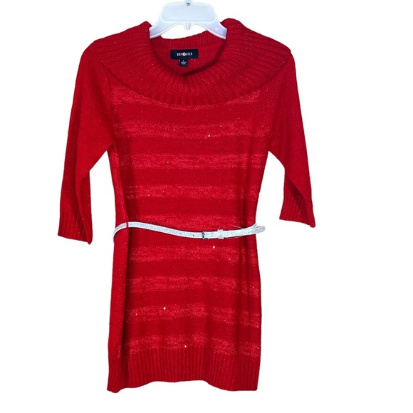Amy Byer Girls Metallic Christmas Sweater Dresses With Sequins Girls Lar… - Picture 2 of 15